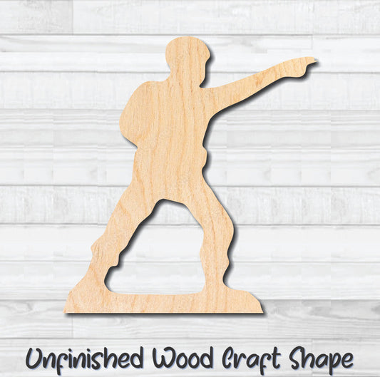 Green Army Men 6 Unfinished Wood Shape Blank Laser Engraved Cutout Woodcraft Craft Supply