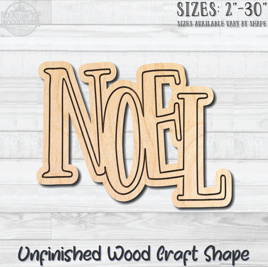 NOEL Christmas Word Unfinished Wood Shape Blank Laser Engraved Cutout Woodcraft Craft Supply