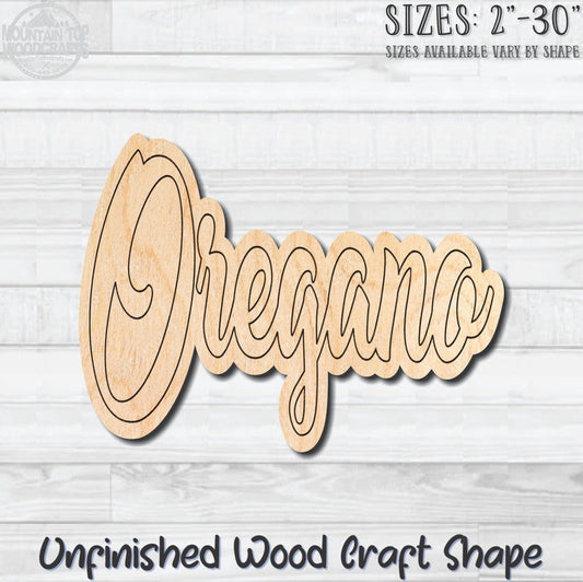 Oregano Wording Kitchen Herb Spice Unfinished Wood Shape Blank Laser Engraved Cutout Woodcraft Craft Supply
