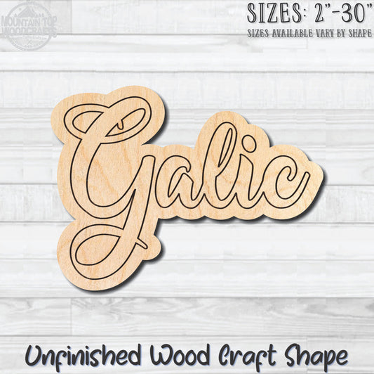Garlic Wording Kitchen Herb Spice Unfinished Wood Shape Blank Laser Engraved Cutout Woodcraft Craft Supply