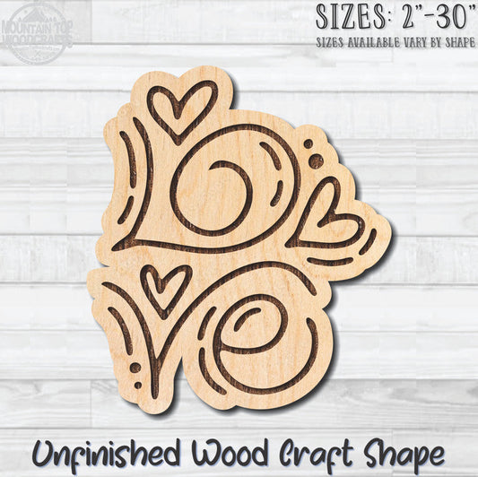 Love Square Wall Word Unfinished Wood Shape Blank Laser Engraved Cutout Woodcraft Craft Supply