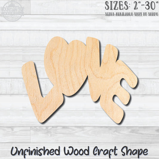 Love Bubble Word Unfinished Wood Shape Blank Laser Engraved Cutout Woodcraft Craft Supply