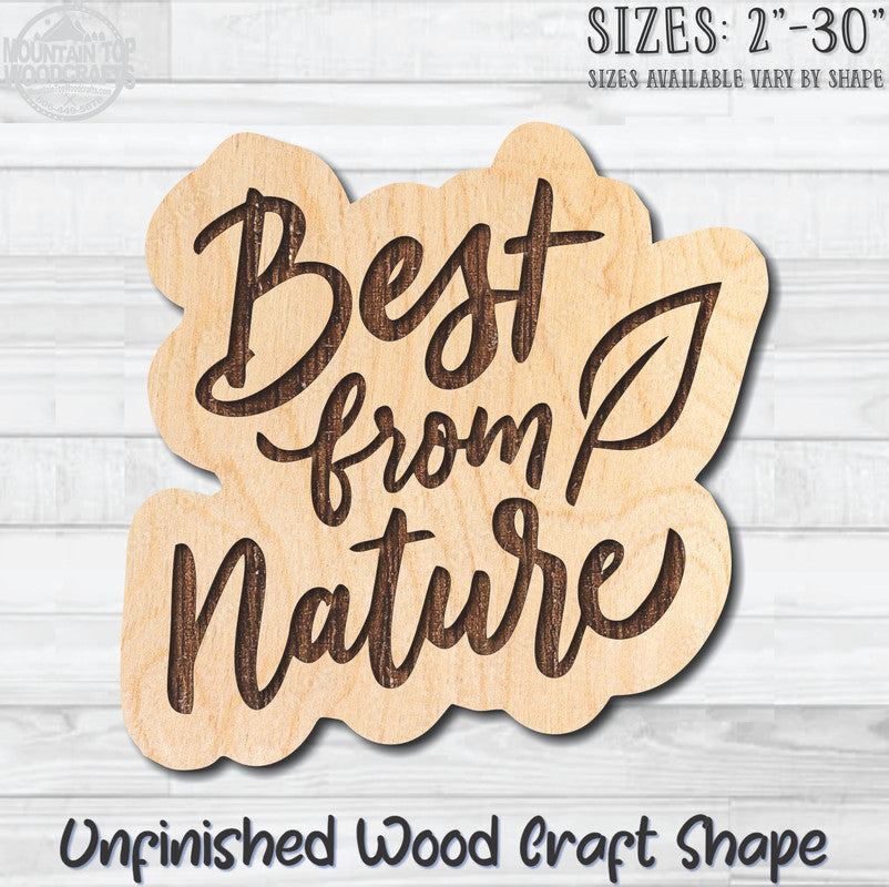 Best From Nature Unfinished Wood Shape Blank Laser Engraved Cutout Woodcraft Craft Supply