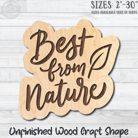 Best From Nature Unfinished Wood Shape Blank Laser Engraved Cutout Woodcraft Craft Supply