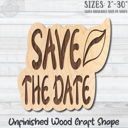 Save The Date Wedding Unfinished Wood Shape Blank Laser Engraved Cutout Woodcraft Craft Supply