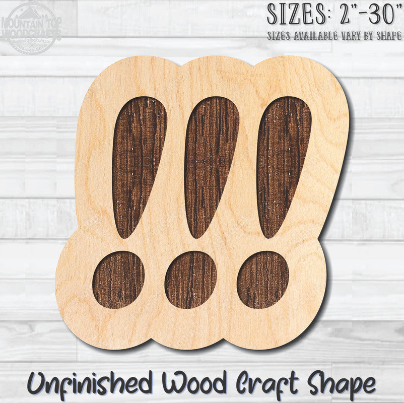 Exclamation Points Unfinished Wood Shape Blank Laser Engraved Cutout Woodcraft Craft Supply
