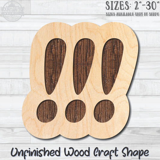 Exclamation Points Unfinished Wood Shape Blank Laser Engraved Cutout Woodcraft Craft Supply